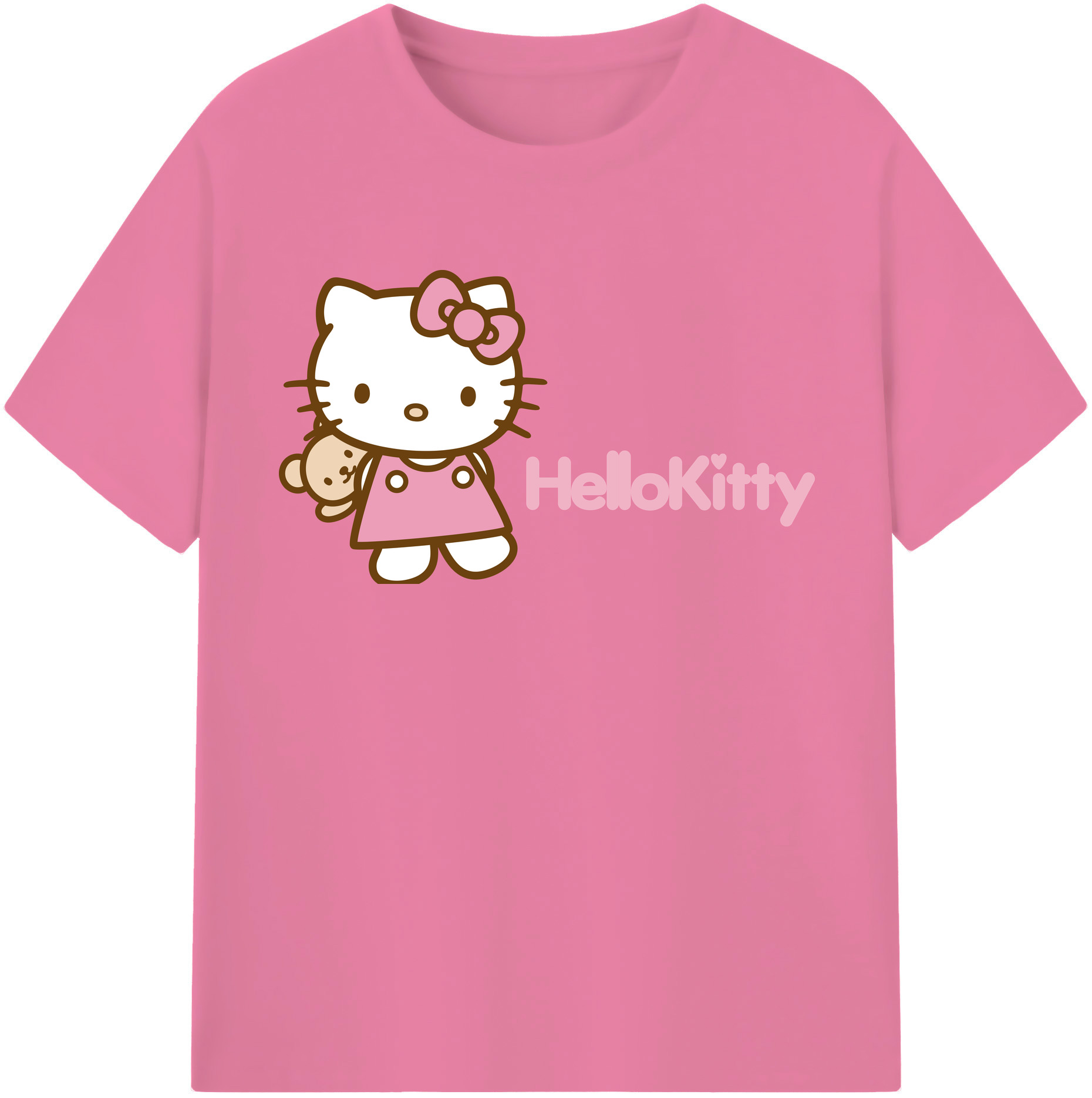 （画像用） Hello Kitty ハローキティ 綿100％半袖Tシャツ（フロントプリント）